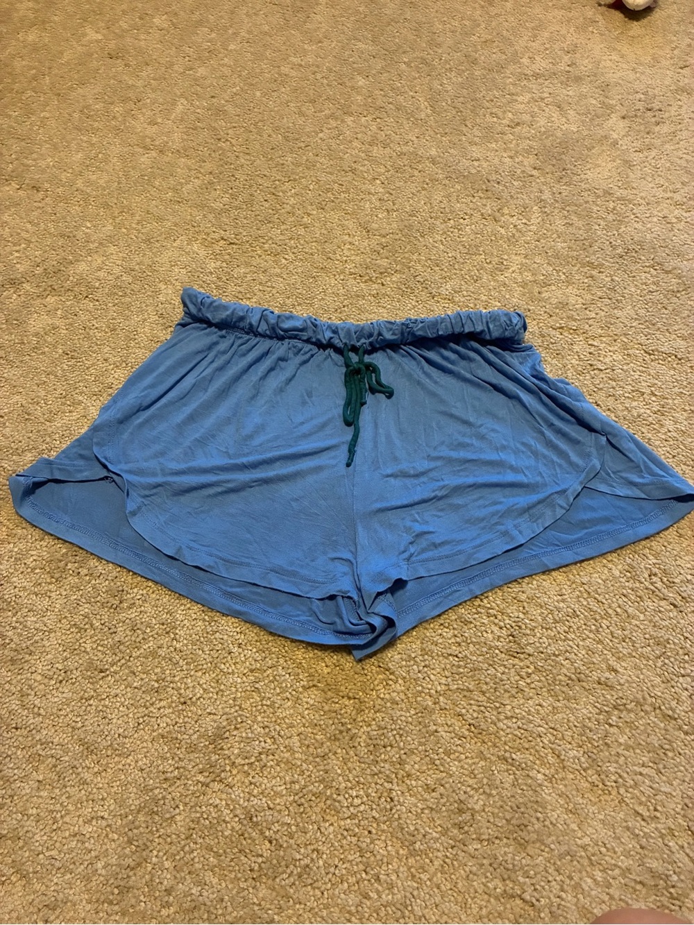 Light Blue Women's Lounge Shorts with Drawstring